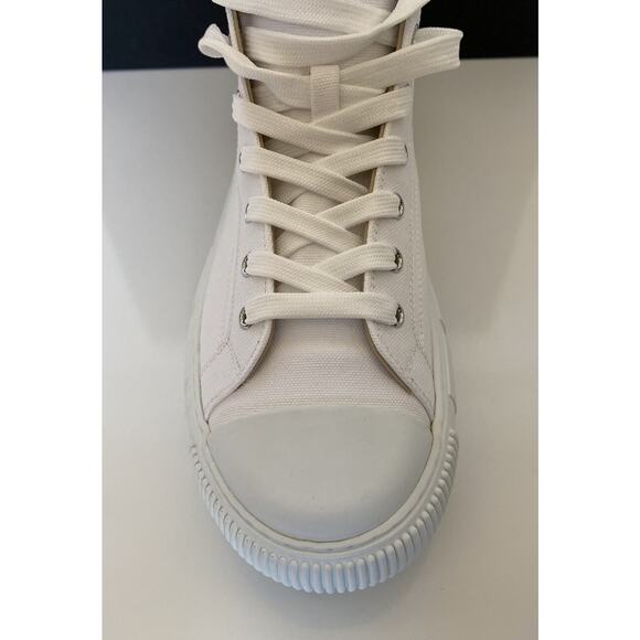 Versace White Palladium High-top Canvas Sneakers 12.5 US (45.5 Euro) DSU8403 - Picture 4 of 12